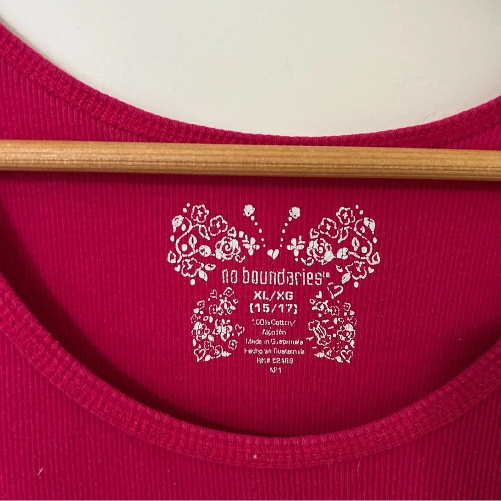 No Boundaries Burgundy Red Sleeveless Ribbed Tank Top Size XL (15/17) - Picture 2 of 3